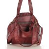 Dámská shopper taška A4 přírodní kůže s kapsami MAZZINI; červená
