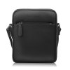 Pánská kožená taška přes rameno s karbonovou ražbou Peruzzi; černá