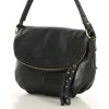 Velká kožená crossbody taška přes rameno MAZZINI; černá