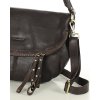 Velká kožená crossbody taška přes rameno MAZZINI; čokoláda