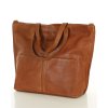 Velká kožená shopper nákupní taška MARCO MAZZINI; velbloud