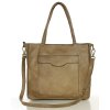 Shopper taška s kapsami z pravé kůže – Marco Mazzini; béžová