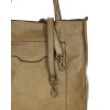 Shopper taška s kapsami z pravé kůže – Marco Mazzini; béžová
