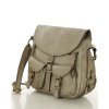 Kožená brašna s kapsami MAZZINI ručně vyrobená; béžová