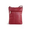 Kožená zipová minikabelka - česká výroba; burgundy SKL