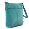Kožená zipová minikabelka - česká výroba; tyrkysová SKL