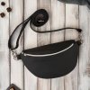 Dámská kožená kabelka do pasu, crossbody přes rameno Abruzzo; černá SKL