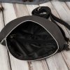Dámská kožená kabelka do pasu, crossbody přes rameno Abruzzo; černá SKL