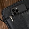 Pánská kožená taška přes rameno, messenger bag; černá SKL