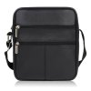 Pánská kožená taška přes rameno, messenger bag; černá SKL