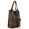 Shopperka s kapsami MAZZINI z pravé kůže; káva
