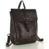 Městský kožený batoh v retro stylu MAZZINI; tmavě hnědá