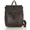 Městský kožený batoh v retro stylu MAZZINI; tmavě hnědá