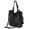 Městská taška s nastavitelnými uchy ručně šitá kožená MARCO MAZZINI; černá