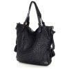 Městská taška s nastavitelnými uchy ručně šitá kožená MARCO MAZZINI; černá