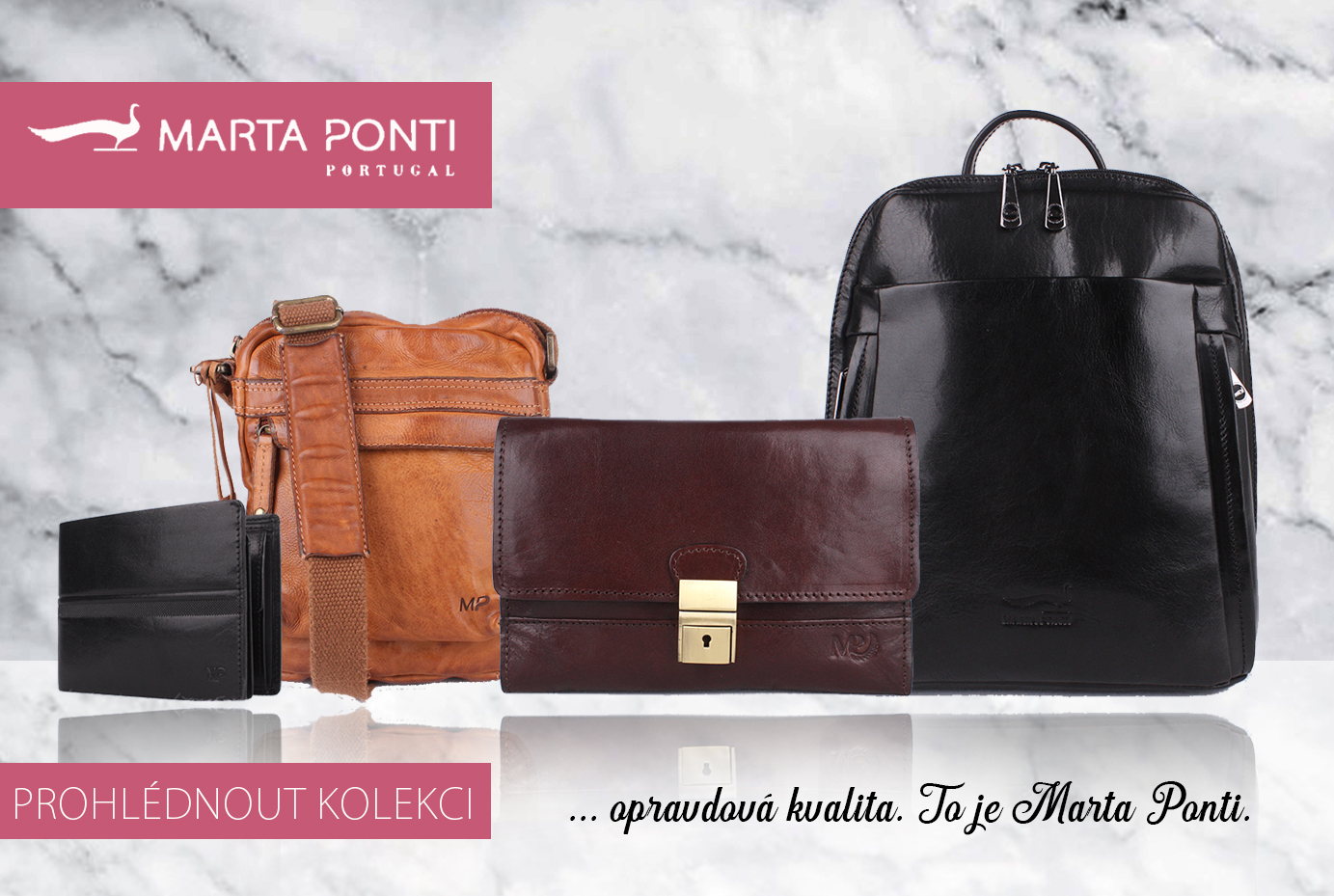 Luxusní kabelky, batohy, peněženky a pánské aktovky Marta Ponti