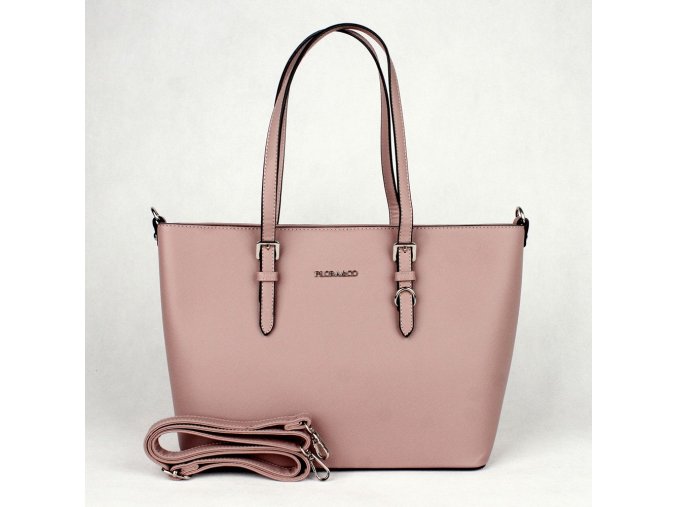 Velká pevná kabelka na rameno FLORA&CO F9126 tmavěrůžová