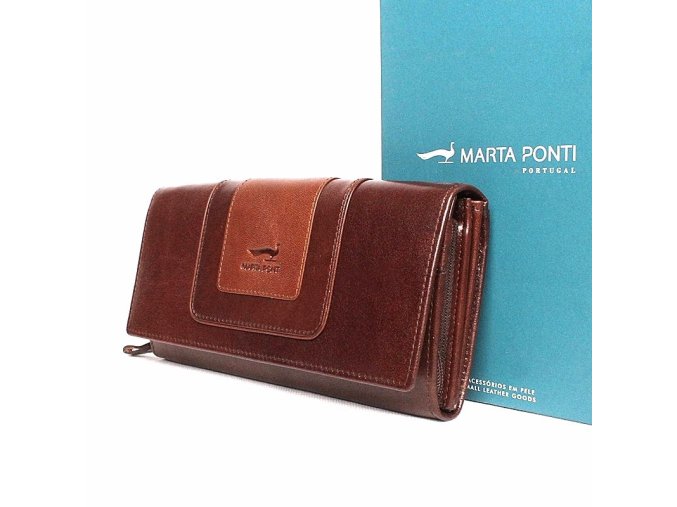 Luxusní kožená peněženka Marta Ponti no. B530 tmavěhnědo-hnědá