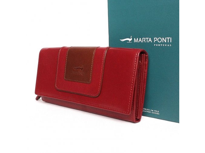 Luxusní kožená peněženka Marta Ponti no. B530 vínovo-hnědá
