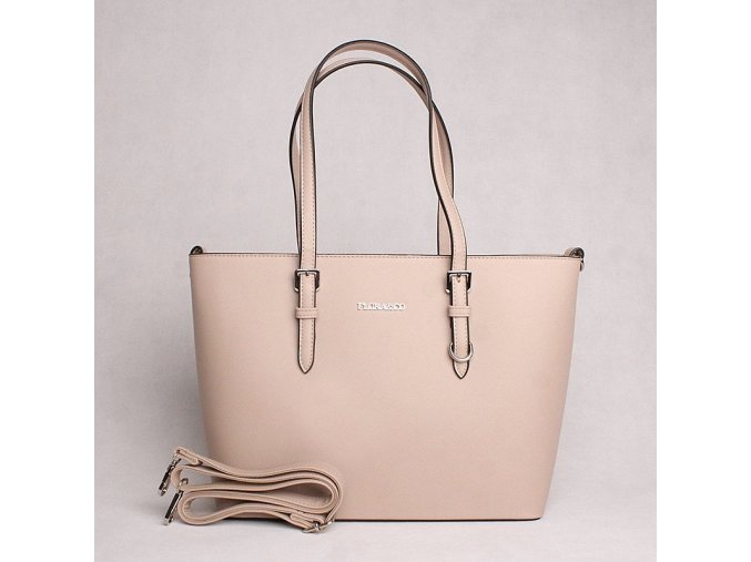 Velká pevná kabelka na rameno FLORA&CO F9126 béžová