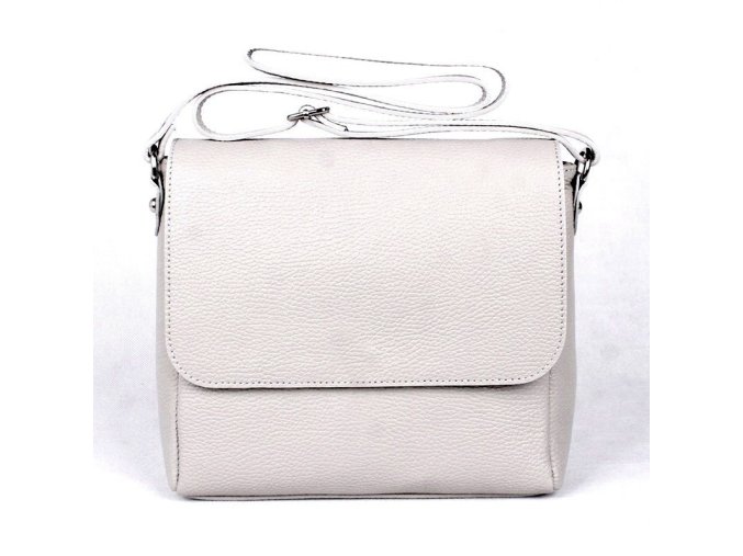 Středně velká šedá kožená crossbody kabelka Vera Pelle no. 62