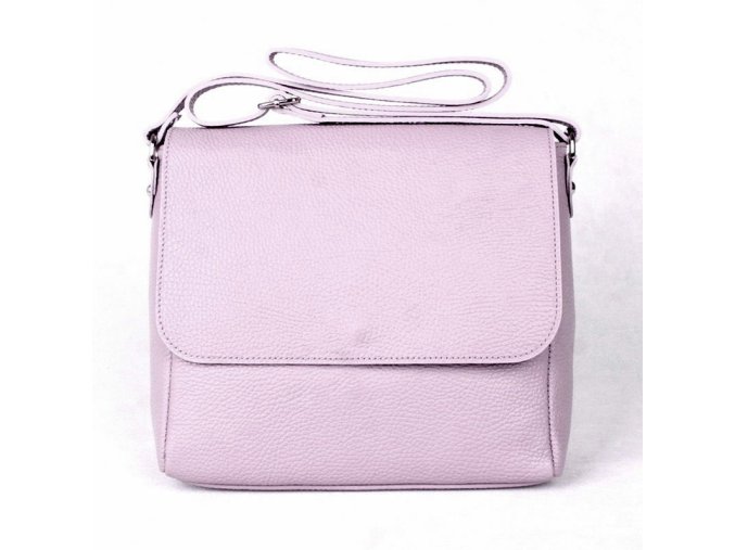 Středně velká fialová kožená crossbody kabelka Vera Pelle no. 62