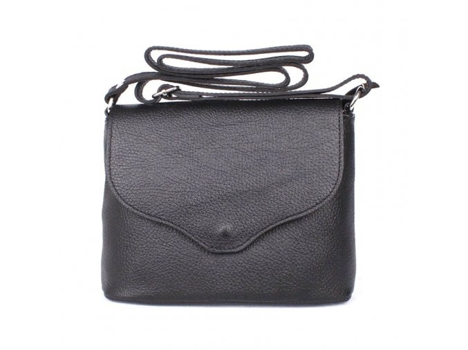 Malá černá kožená crossbody kabelka Vera Pelle no. 61