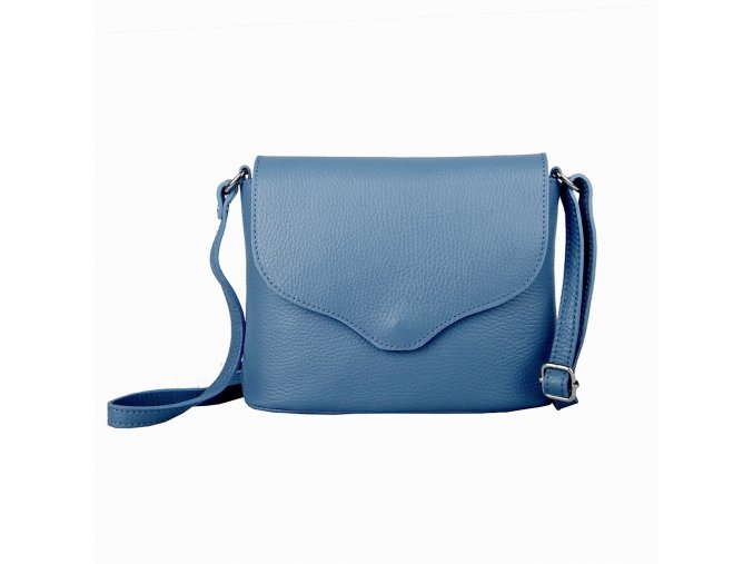 Malá džínově modrá kožená crossbody kabelka Vera Pelle no. 61