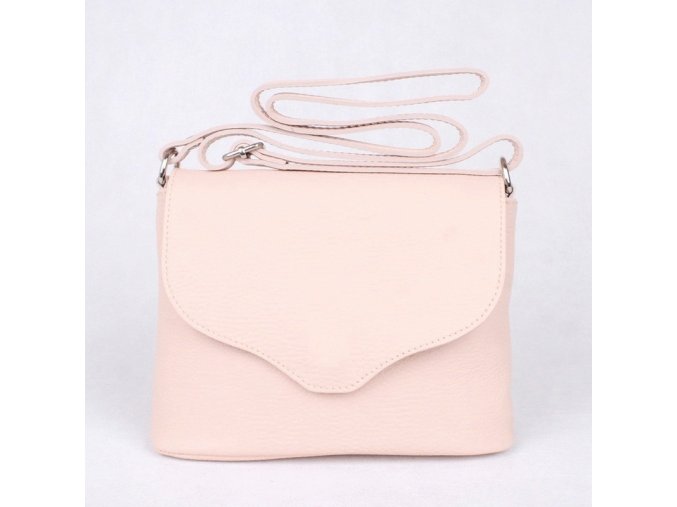 Malá růžová kožená crossbody kabelka Vera Pelle no. 61