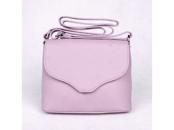 Malá fialovo-růžová kožená crossbody kabelka Vera Pelle no. 61