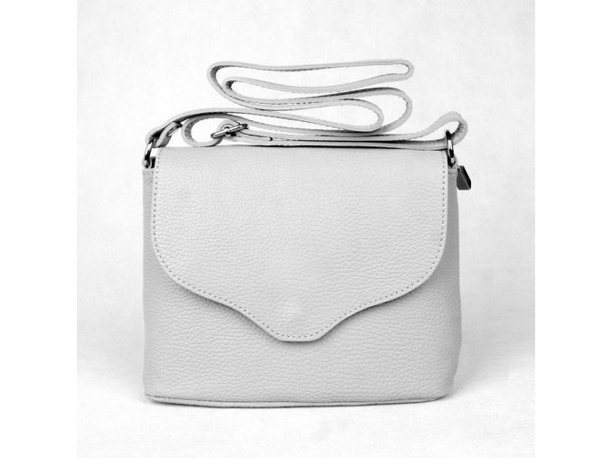 Malá šedá kožená crossbody kabelka Vera Pelle no. 61