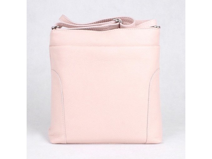 Středně velká kožená crossbody kabelka Patrizia Piu 417 světlerůžová