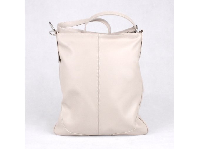 Velká kožená crossbody kabelka Vera Pelle no. 5509 světlá latté