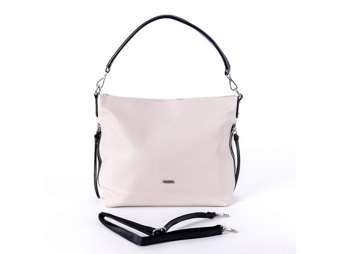 Středně velká kabelka na rameno i crossbody David Jones 6727-2A slonově bílá