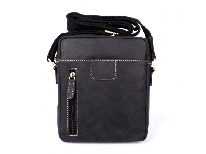 Středně velká pánská kožená crossbody taška HGL no. 622 černá