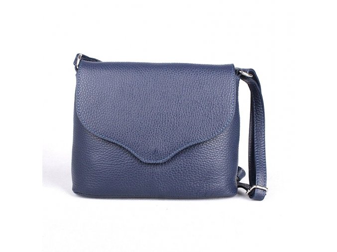 Malá modrá kožená crossbody kabelka Vera Pelle no. 61