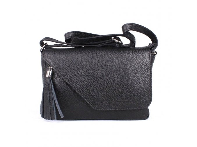 Malá kožená crossbody kabelka no. 151 černá