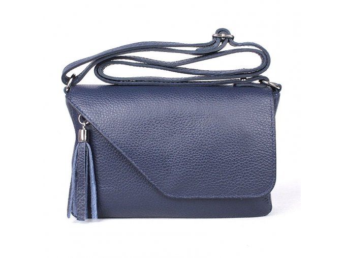 Malá kožená crossbody kabelka no. 151 tmavěmodrá