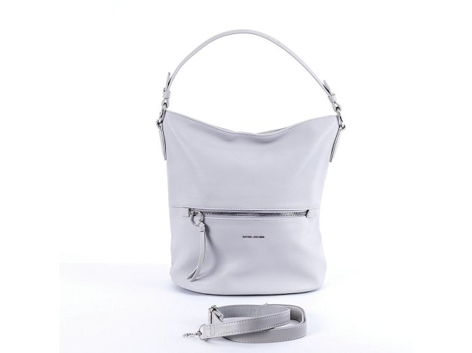 Středně velká kabelka na rameno i crossbody David Jones 6765-1 světlešedá