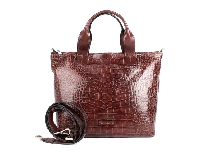Luxusní velká kožená shopperbag kabelka do ruky Gianni Conti 14 hnědá