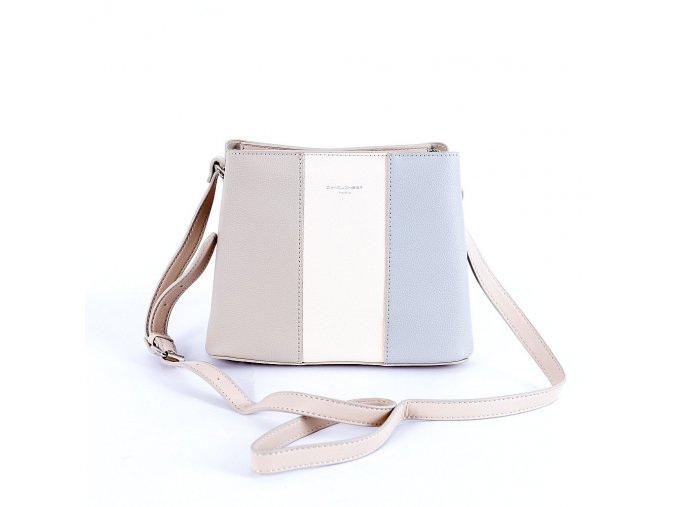 Tříoddílová crossbody kabelka David Jones 6939-1 světlešedá