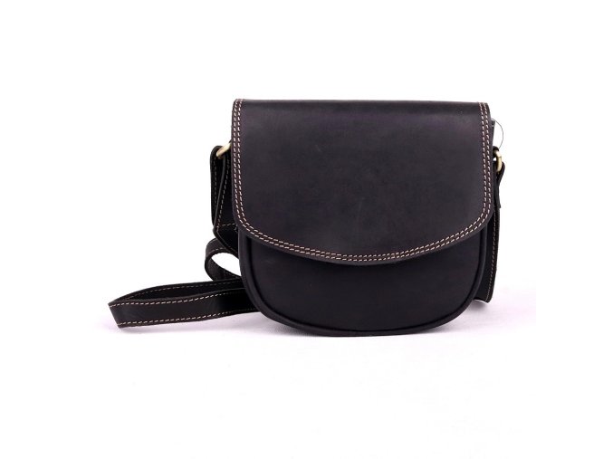 Pevná kožená crossbody kabelka HGL no. 962 černá