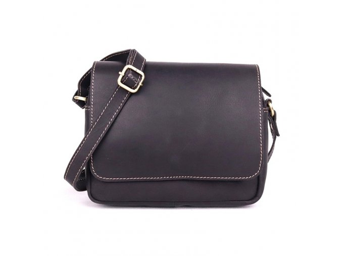 Pevná kožená crossbody kabelka HGL no. 963 černá