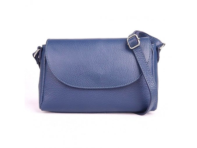 Malá tmavěmodrá kožená crossbody kabelka Vera Pelle no. 63