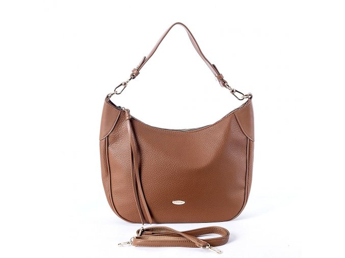 Středně velká moderní kabelka na rameno i crossbody David Jones CM6743 hnědá