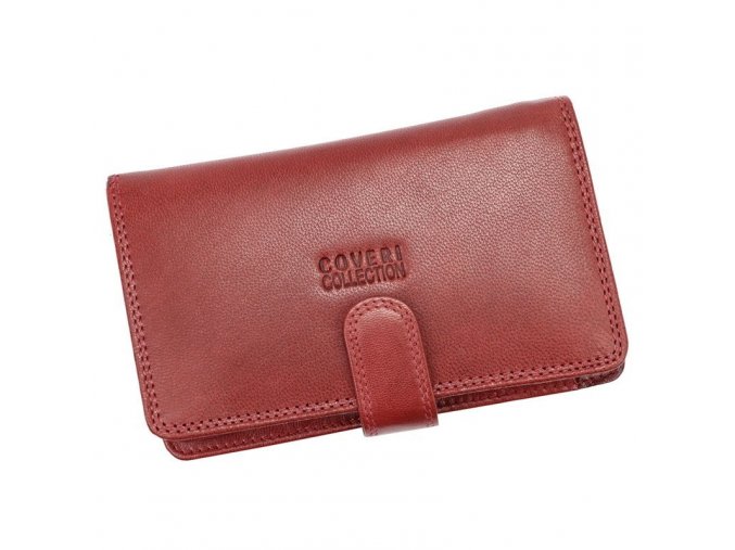 Dvouoddílová kožená peněženka Coveri no. 40 červená