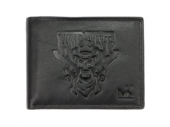 Kožená peněženka Money Kepper černá s pistolníkem + RFID