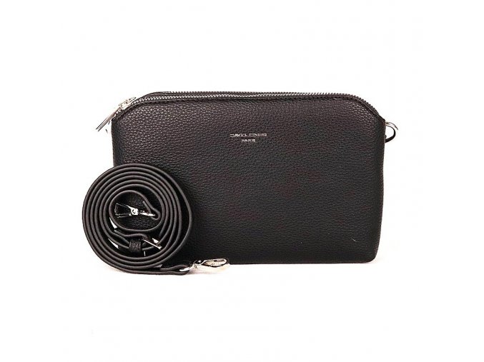 Malá tříoddílová crossbody kabelka David Jones CM6905 černá