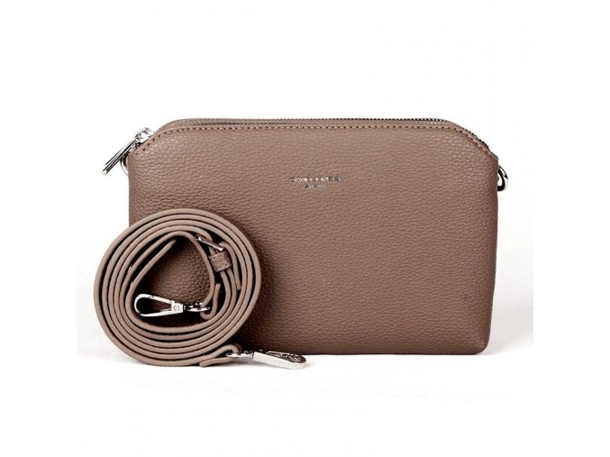 Malá tříoddílová crossbody kabelka David Jones CM6905 hnědá