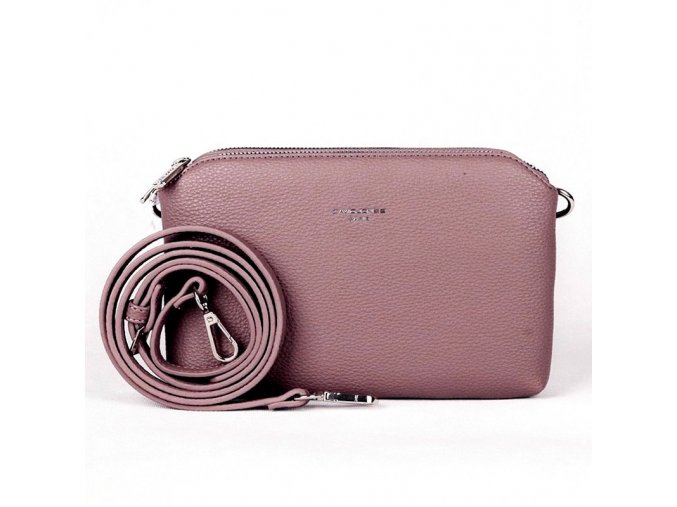 Malá tříoddílová crossbody kabelka David Jones CM6905 starorůžová